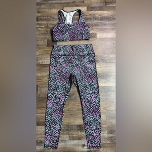 Fabletics Leopard Print Leggings & Sports Bra Set Size L / 2X
